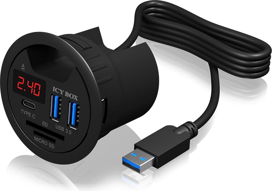 HUB USB Icy Box 1x SD 1x USB-C 1x microSD + 2x USB-A 3.0 (IB-Hub1404)