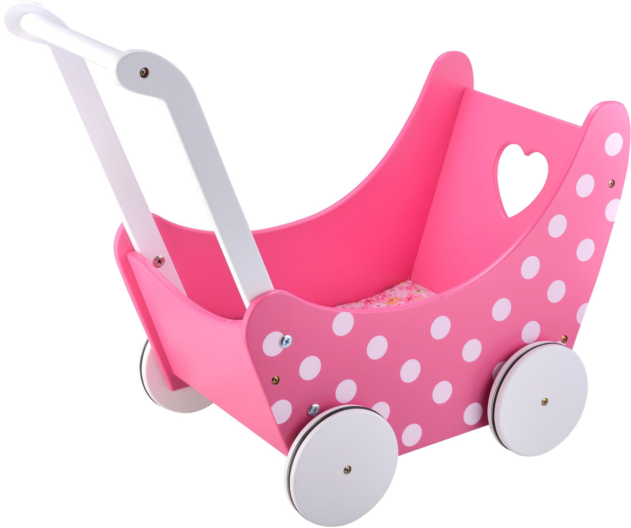 Drewniany wózek dla lalek Gaby w kropki