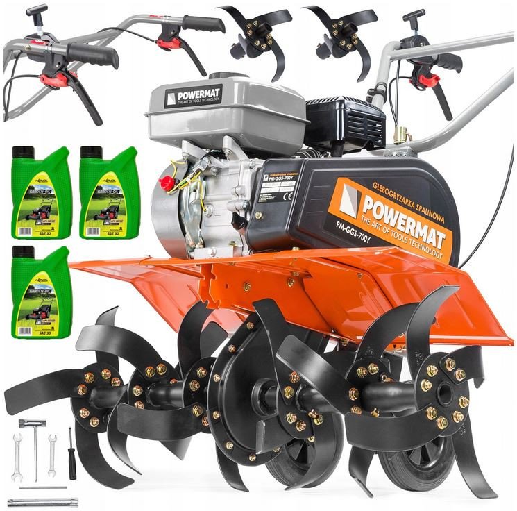 GLEBOGRYZARKA SPALINOWA KULTYWATOR DO GLEBY POWERMAT 7KM 85CM MODUŁY