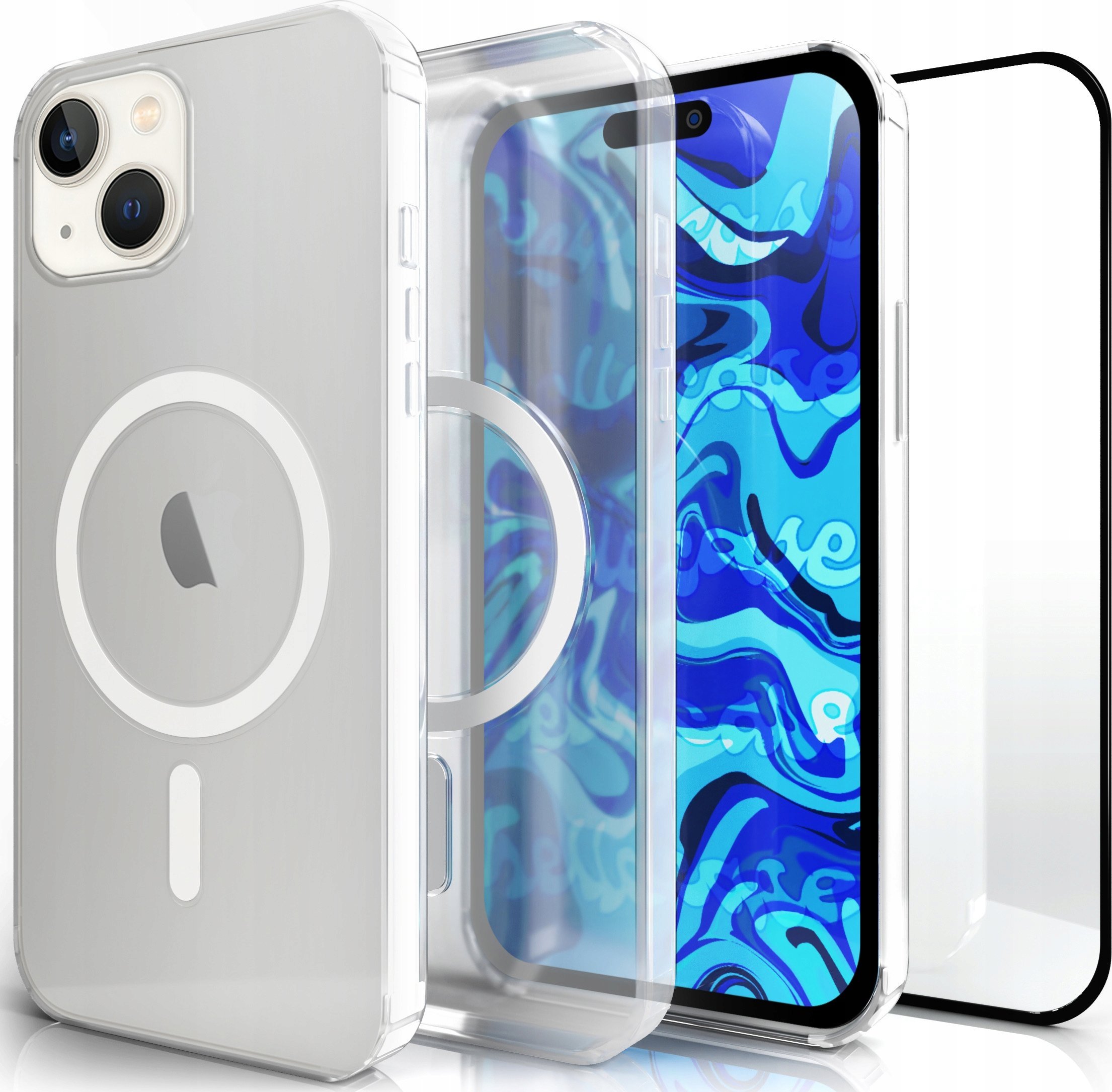 Hello Case Etui magsafe do iPhone 15 PLUS | magnetyczne pancerne obudowa SZKŁO 5D 9H