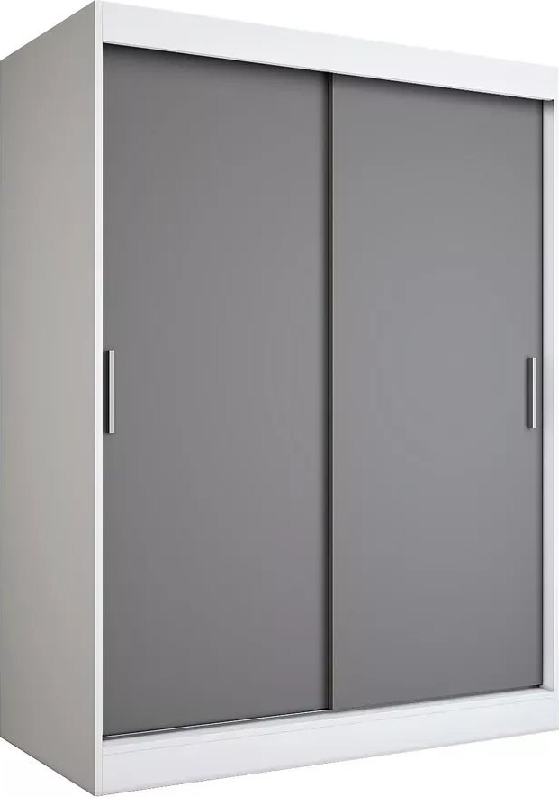 Elior Szafa przesuwna 150 cm biały + antracyt - Corina 4X