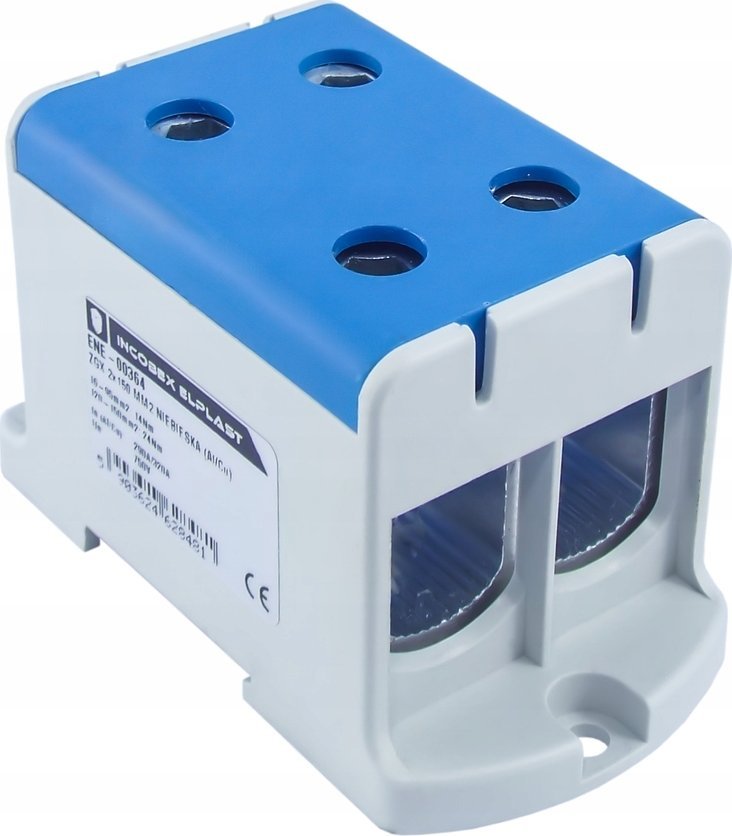 Incobex Złączka szynowa jednopolowa ZGX 2x150 mm2 niebieska (Al-Cu) ENE-00364