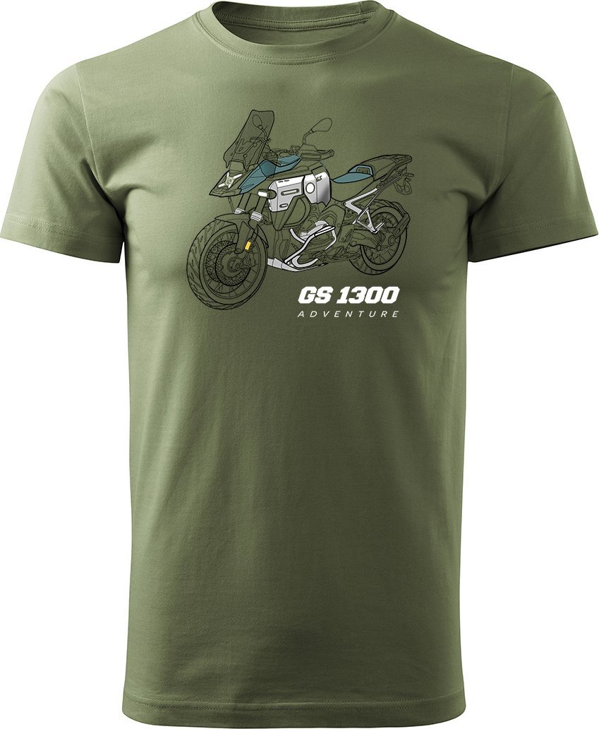 Topslang Koszulka motocyklowa z motocyklem na motor BMW GS R 1300 Adventure męska khaki REGULAR XXL
