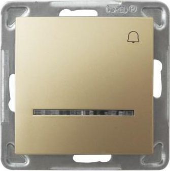 Ospel Przycisk dzwonek Impresja z podświetleni złoty metalik (ŁP-6YS/m/28)