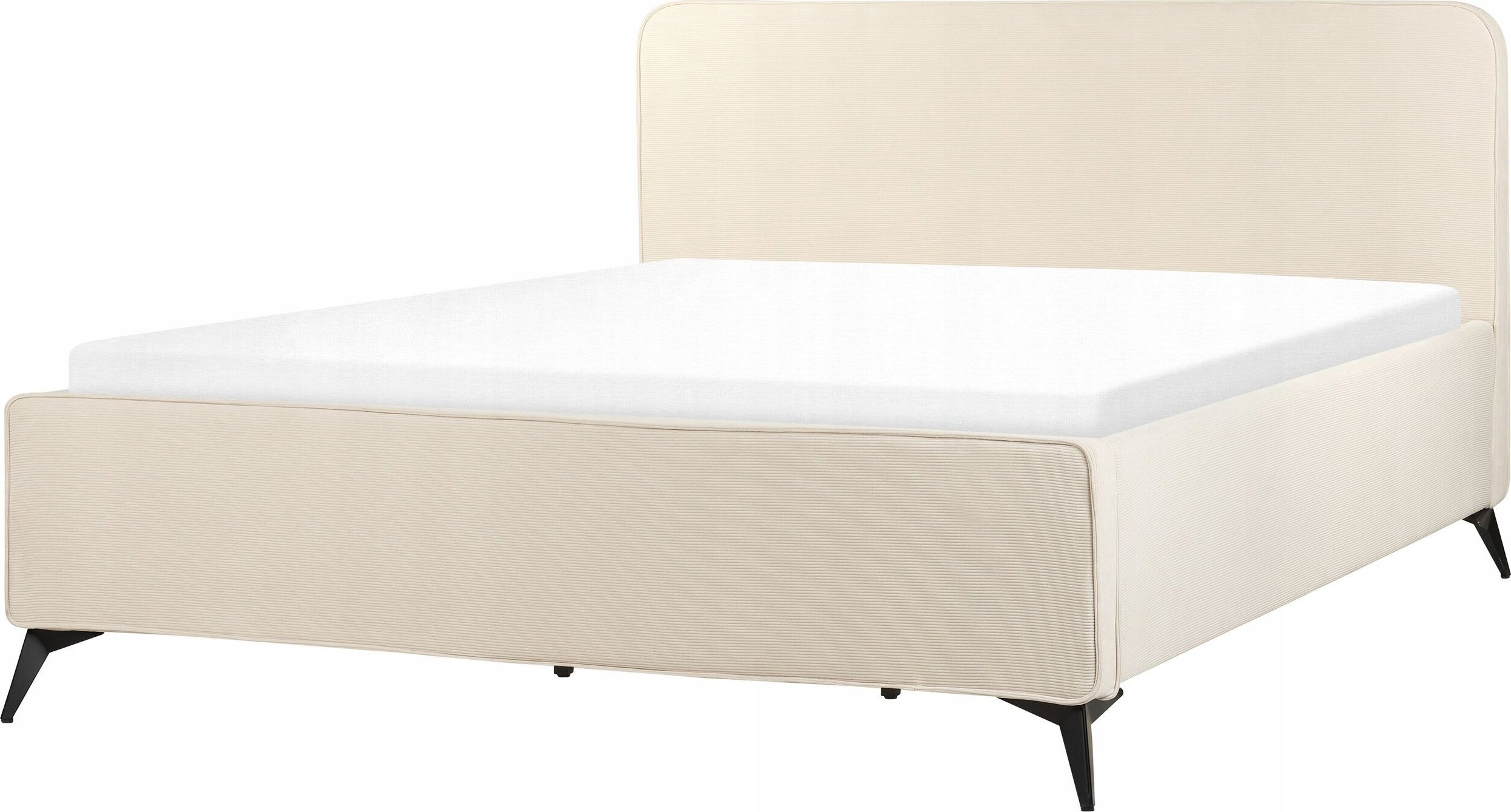 Beliani Łóżko tapicerowane 180 x 200 cm beżowe VALOGNES