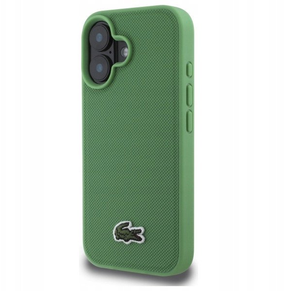 Lacoste Hard Cover Iconic Petit Pique Woven Logo MagSafe Green, for iPhone 16 Plus, LCHMP16MPVCN