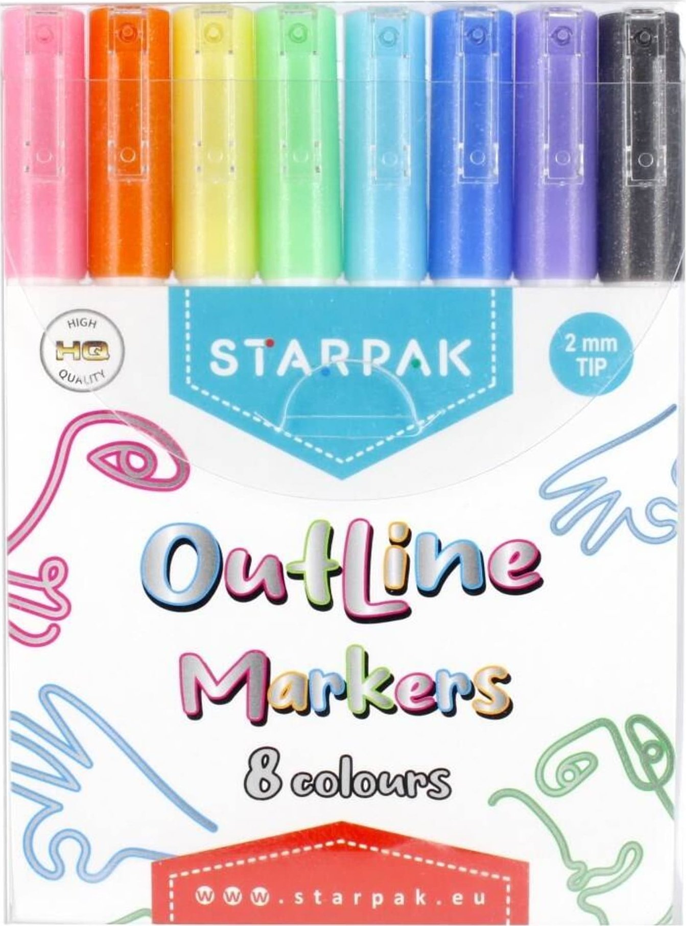 Starpak MARKER KONTUROWY OUTLINE METALC 8KOL STK WB12/36