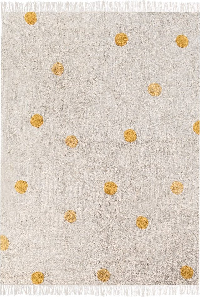 Beliani Dywan dziecięcy bawełniany 140 x 200 cm beżowy z żółtym DARDERE