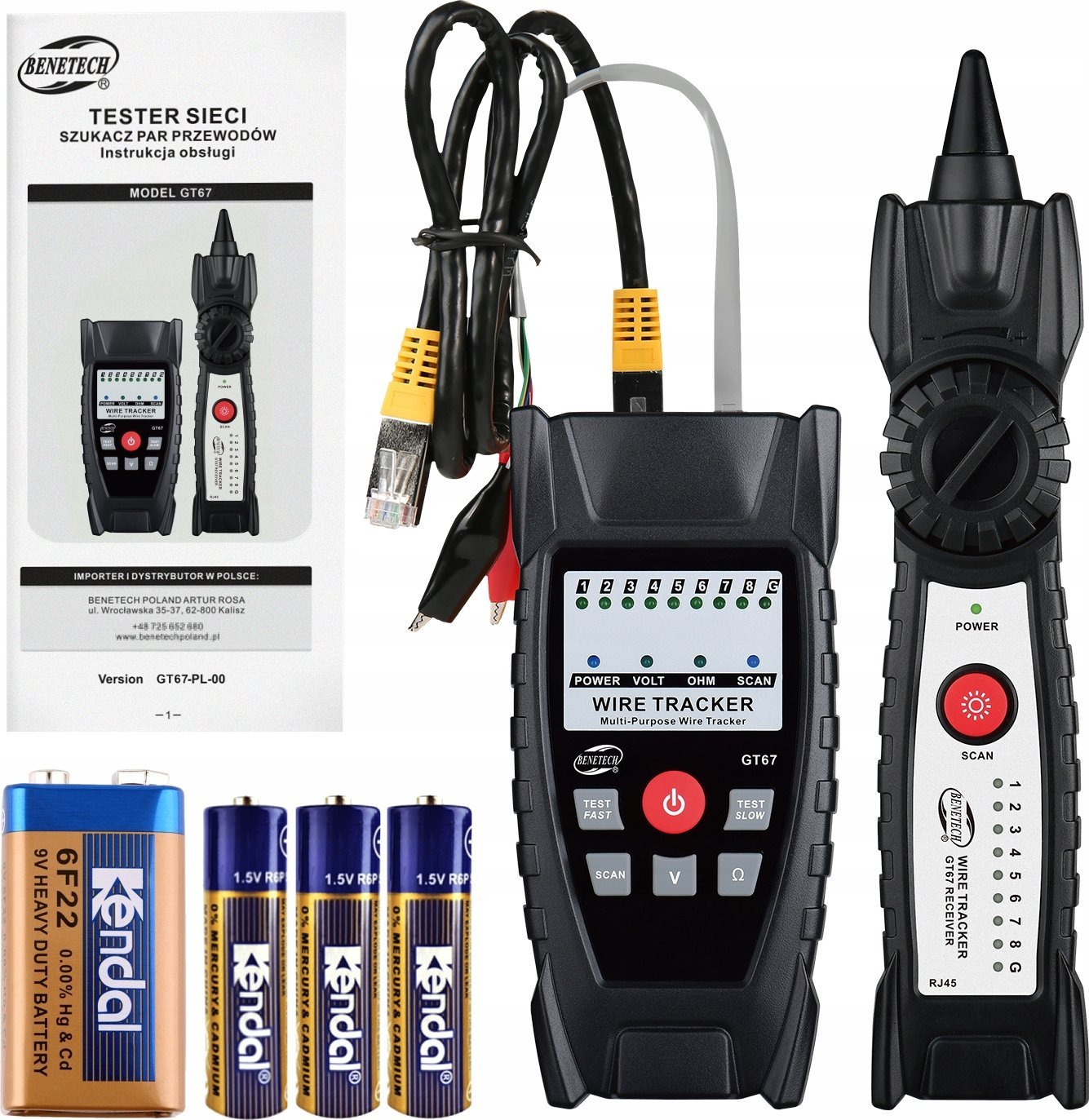 TESTER KABLI SZUKACZ PAR PRZEWODÓW TRACKER RJ45