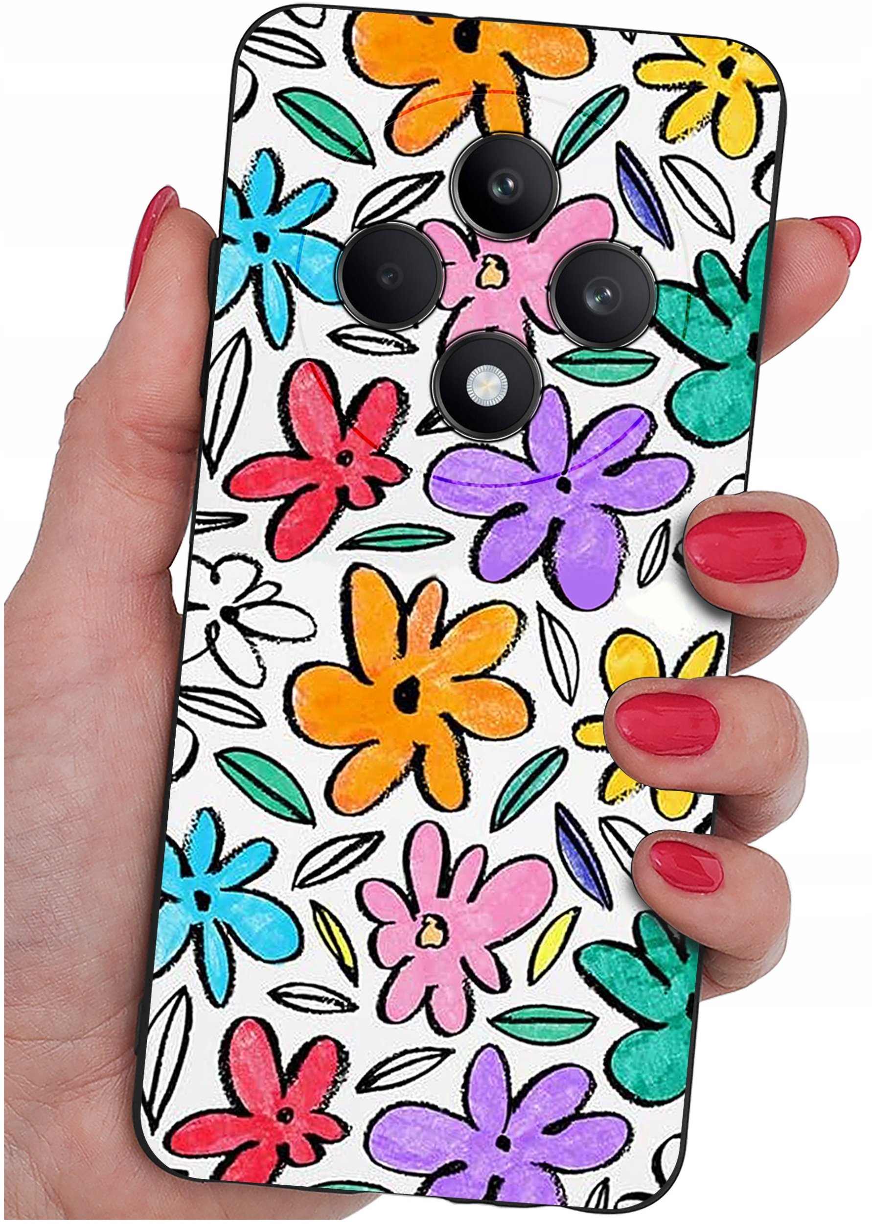 Etui do Oppo Reno 12 F 5G | 12 FS 5G WZORY |SILIKONOWE MATT CASE + SZKŁO 9H