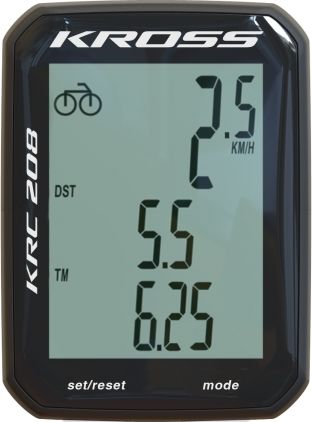 Kross Licznik rowerowy Kross KRC 208 8-funkcji przewodowy Uniwersalny