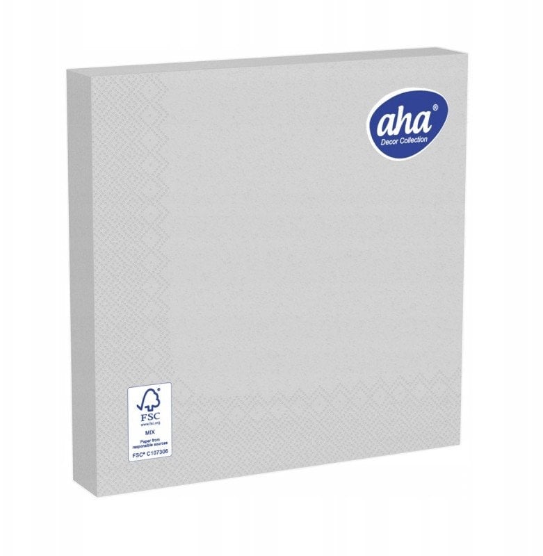 Serwetki AHA, 3-warstwowe, składanie 1/4, 33x33cm, 20 szt., srebrne