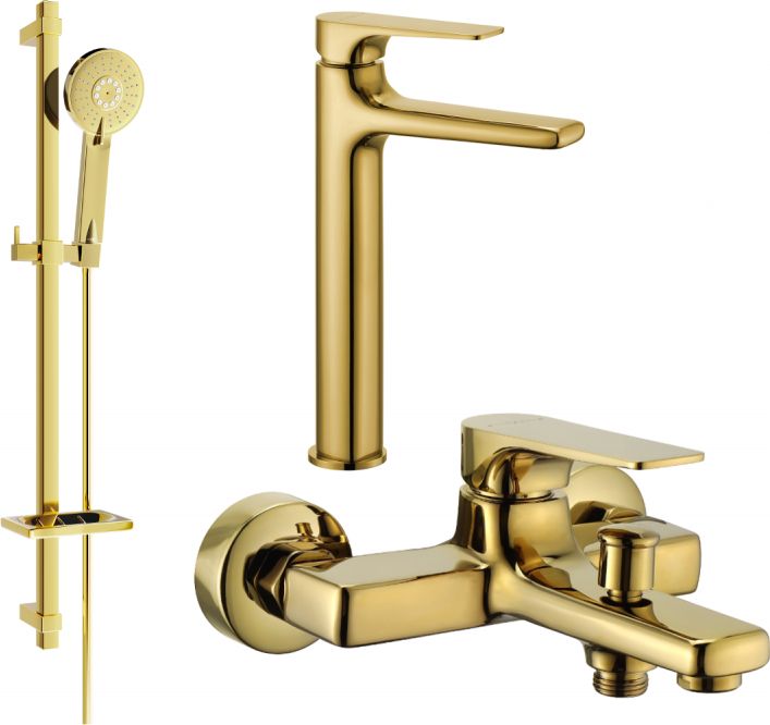 Mexen Mexen Lynx DQ40 zestaw wannowy, złoty - 745913DQ40-50