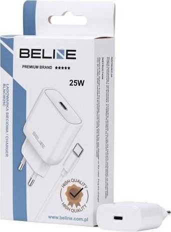 Ładowarka Beline Ładowarka sieciowa 25W GaN USB-C + kabel USB-C, biała