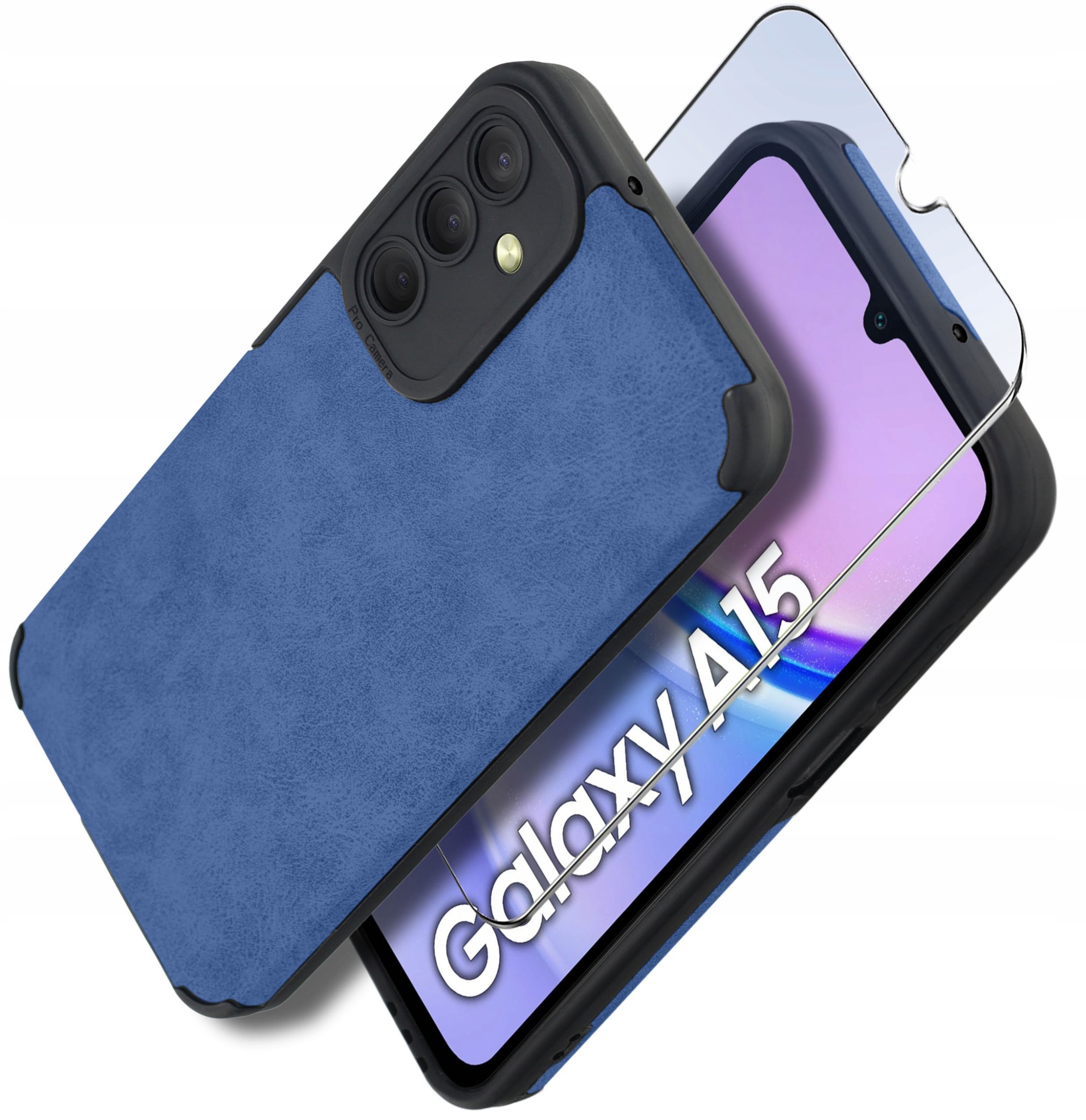 Etui do Samsung A15 5G silikonowe SKÓRZANE VINTAGE CASE + Szkło na ekran 9H