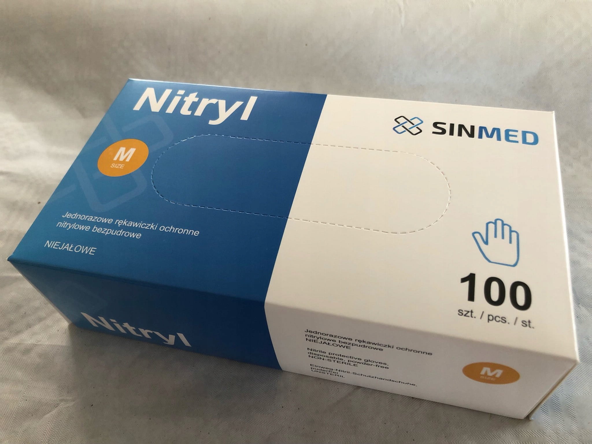 Rękawice diagnostyczne nitrylowe bezpudrowe M