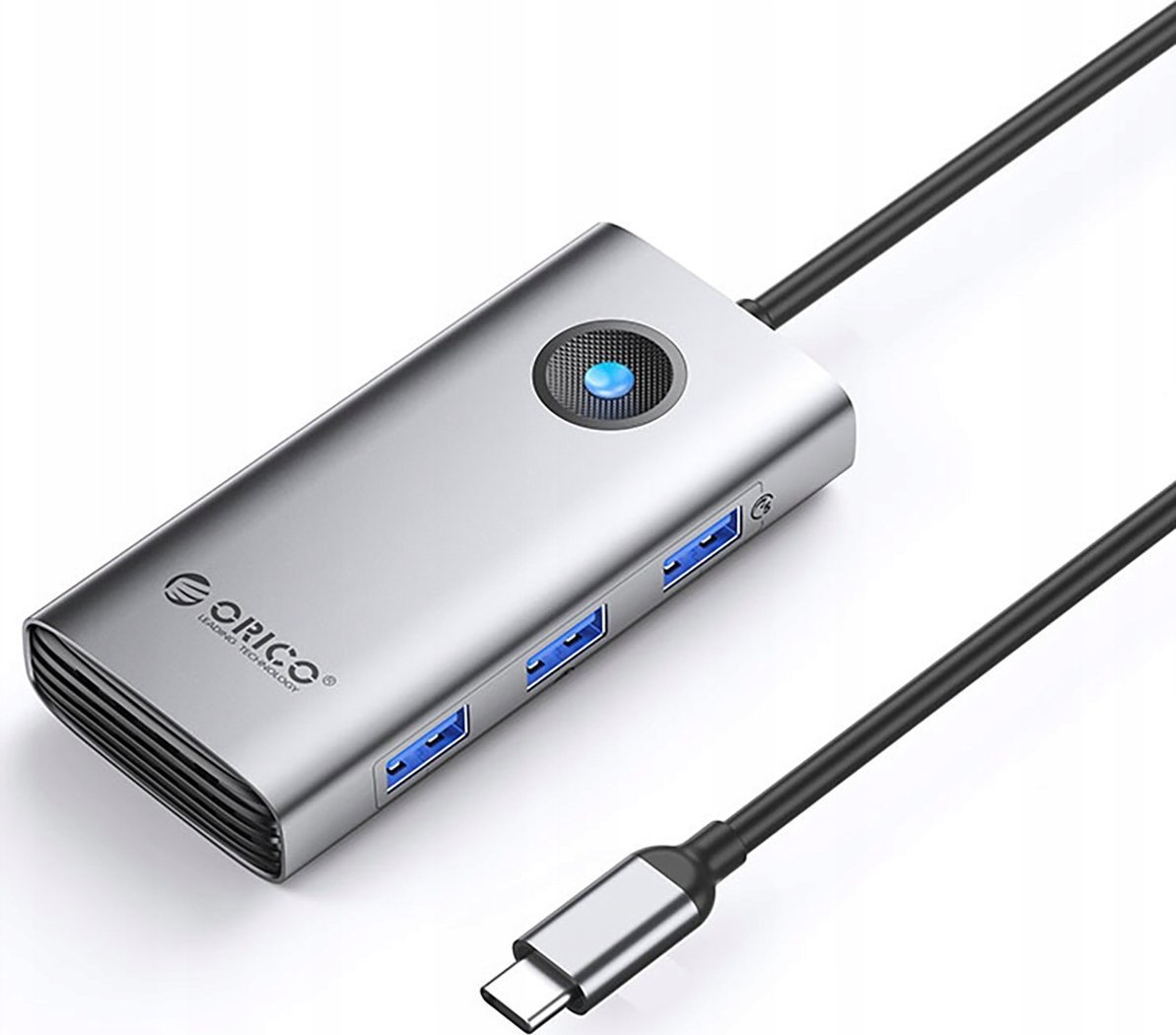 Stacja dokująca USB-C 6w1 / output: 3x USB-A 3.0 + 1x USB-C 2.0 + 1x HDMI - szara