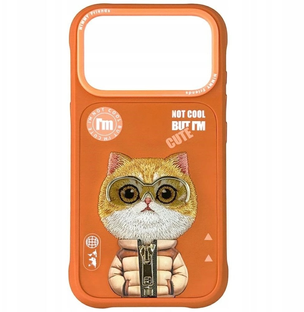 Nimmy Etui Cool&Cute Cat do iPhone 17 Pro pomarańczowy