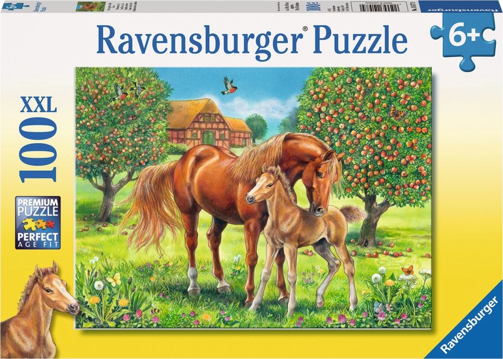 Ravensburger Puzzle 100 elementów - Konie na pastwisku