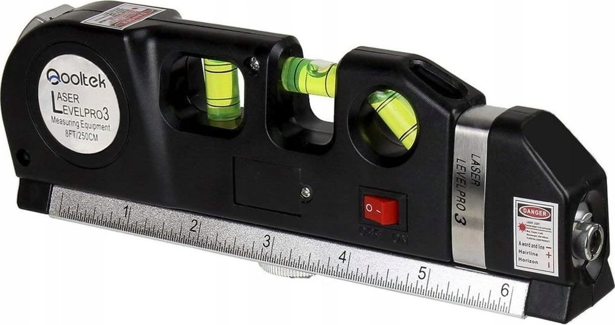 Korbi LASEROWA POZIOMICA Z MIARĄ 250cm LASER LED
