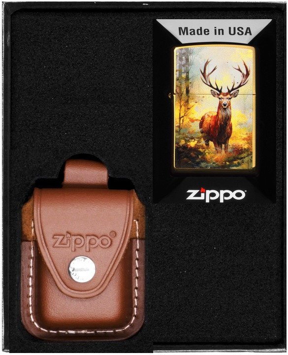 Zestaw ZIPPO Zapalniczka WATERCOLOR DEER DESIGN Prezentowy No2