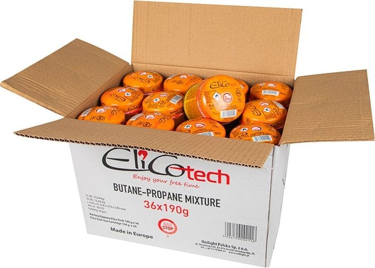 53-230# Gaz uniwersalny elicotech 190g kartusz nabój przebijany 36szt