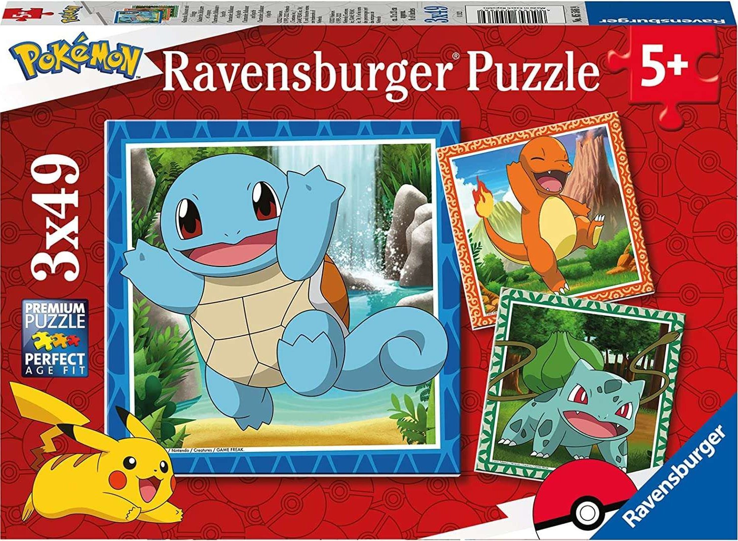 Ravensburger Puzzle Pokemon 3x49 147 elementów