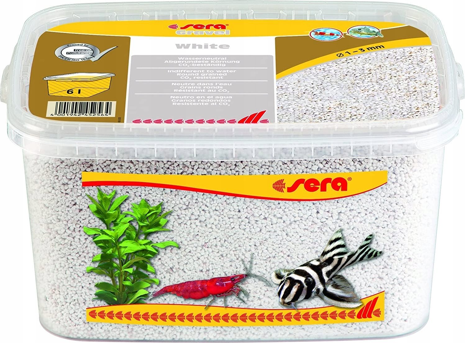 Sera Żwirek do akwarium Gravel White O 1 - 3 mm 6 l, biały