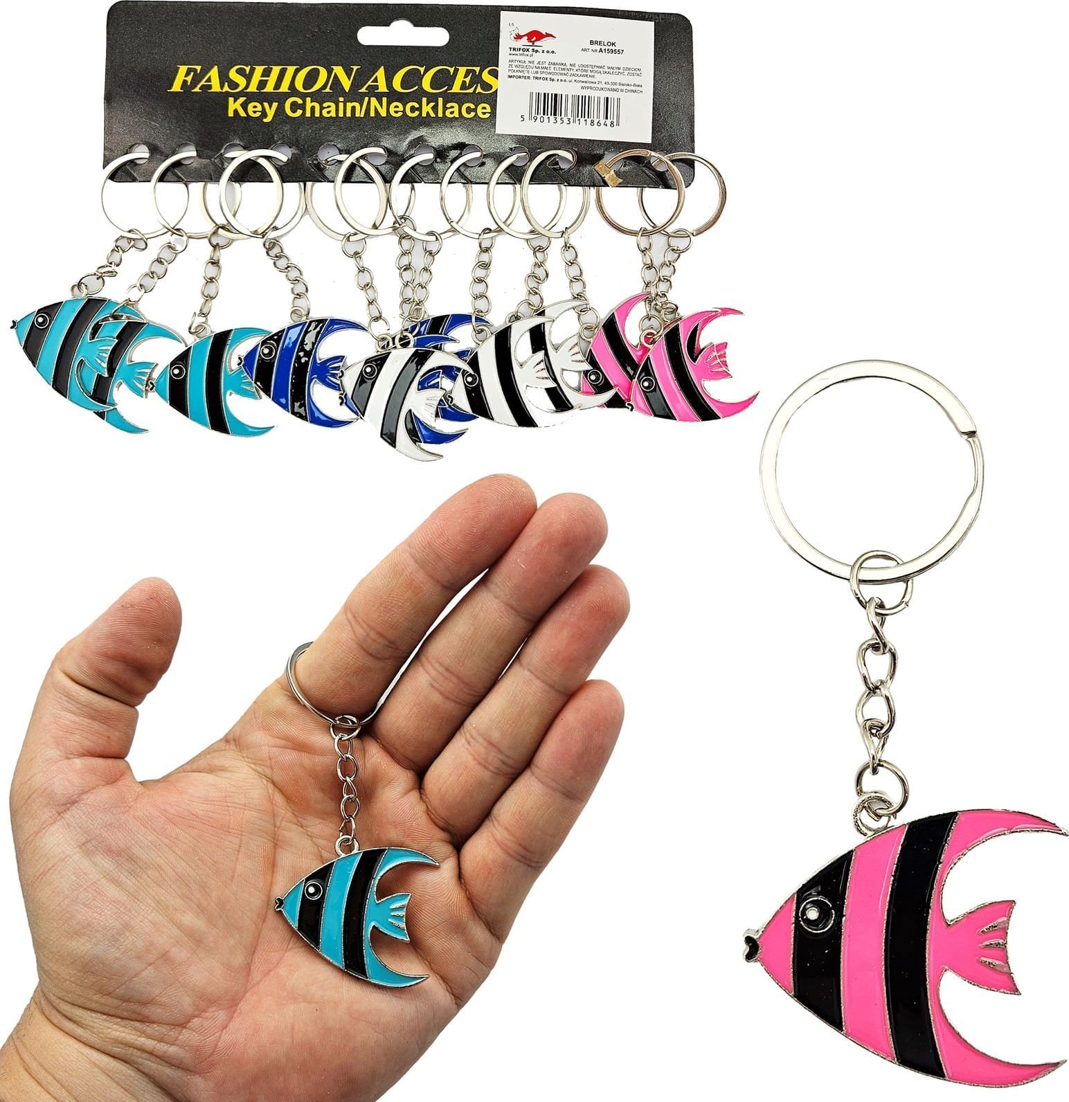 Trifox Brelok metalowy ryba cena za 12szt A-0751 18648