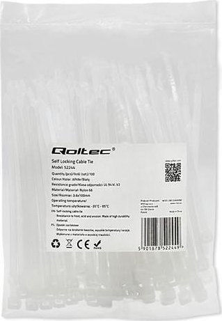 Qoltec Opaski zaciskowe Qoltec trytytki | 3.6*100mm