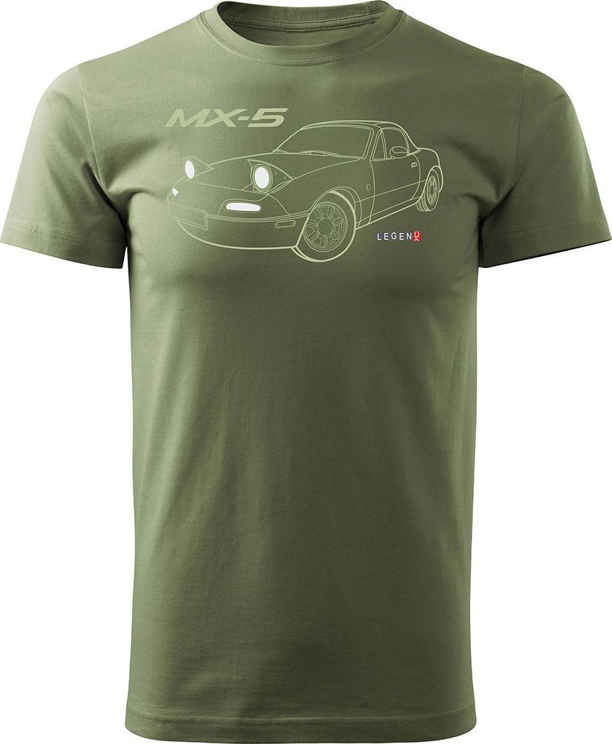 Topslang Koszulka z samochodem MAZDA MX-5 MX 5 męska khaki REGULAR XXL