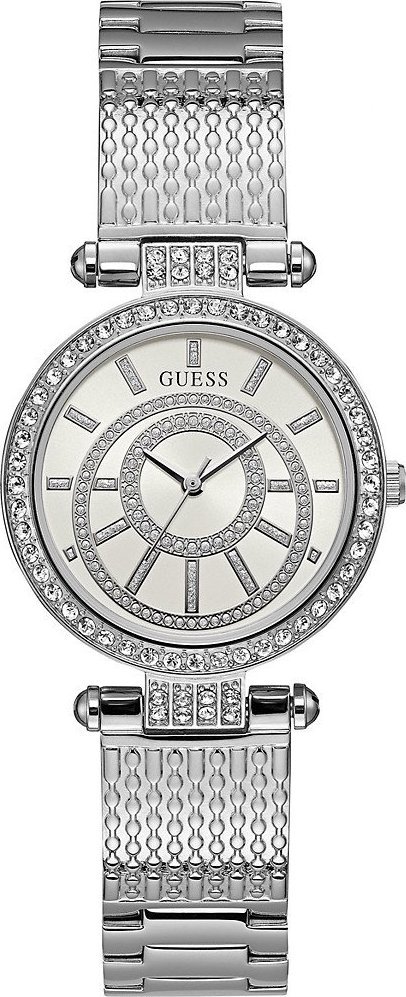 Zegarek Guess Zegarek damski Guess W1008L1 CYRKONIE srebrny