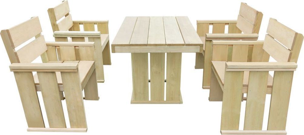 vidaXL 5 częściowy zestaw mebli ogrodowych, impregnowana sosna FSC (43261)
