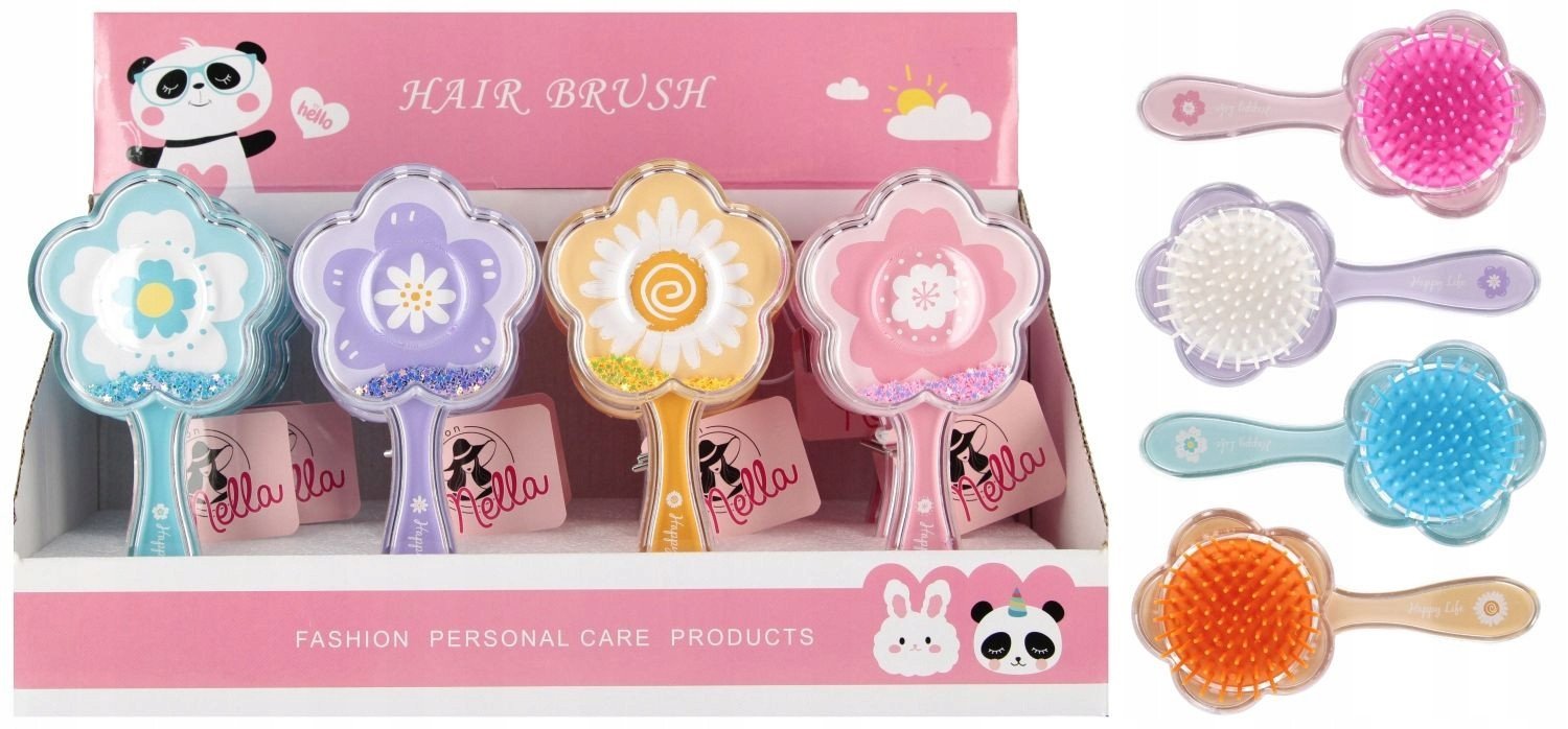 Mega Creative SZCZOTKA DO WLOSOW KWIAT 8X16 MIX4 MC DISP12/240