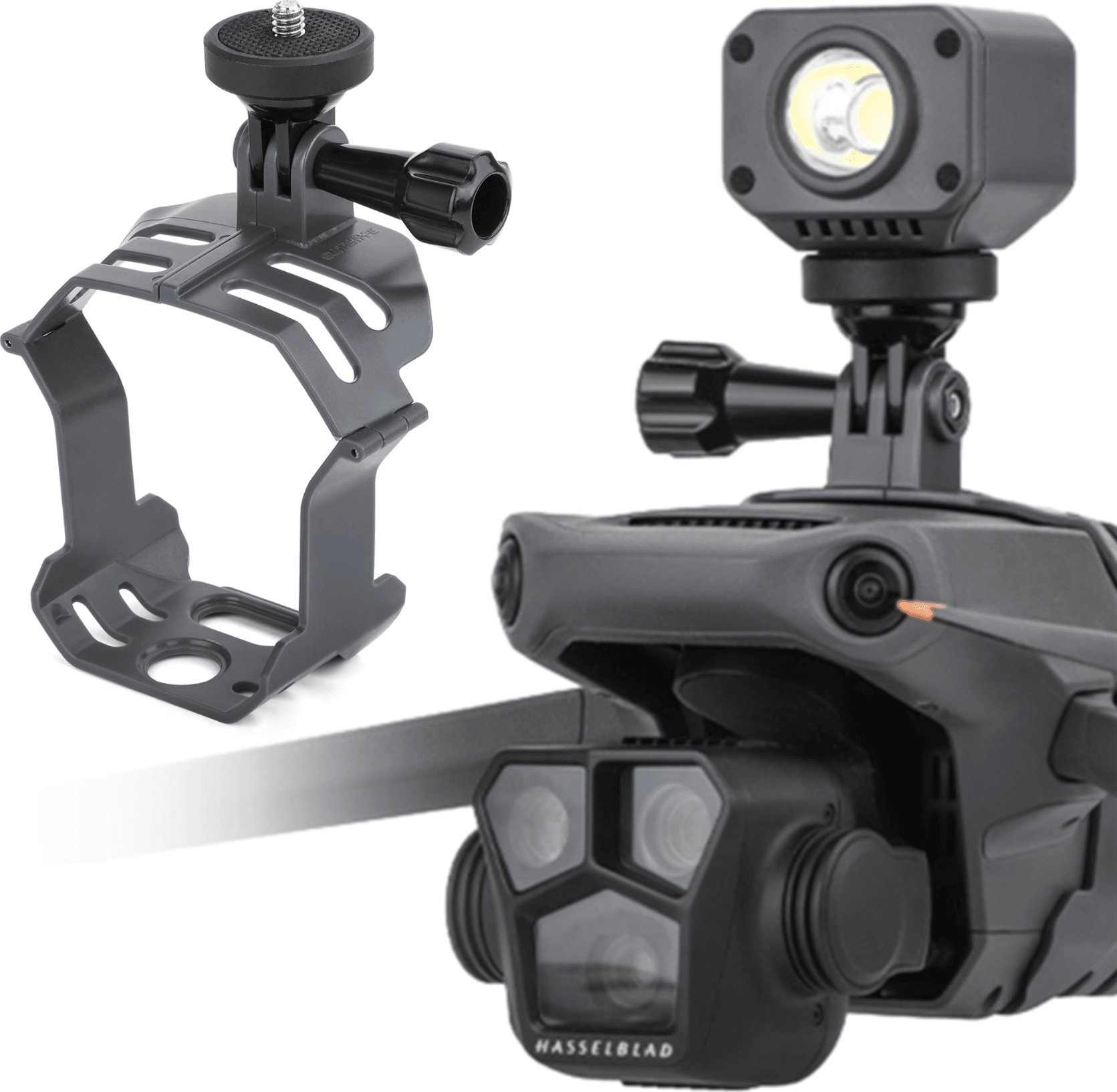 SunnyLife UCHWYT 1/4 CALA + LATARKA LED DO DJI MAVIC 3 PRO / CLASSIC / MAVIC 3 NA KAMERĘ GOPRO ACTION 2