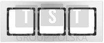 7-12-DRA-3 DECO Ramka uniwersalna potrójna - aluminium szczotkowane (ramka: srebrna spód: czarny) 7-12-DRA-3