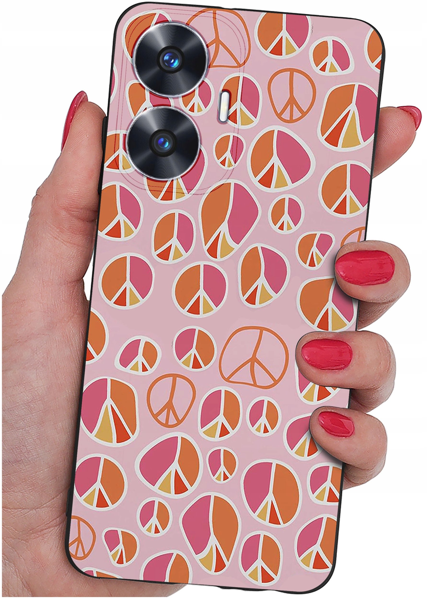 ETUI do Realme C55 WZORY |SILIKONOWE MATT CASE + SZKŁO 9H