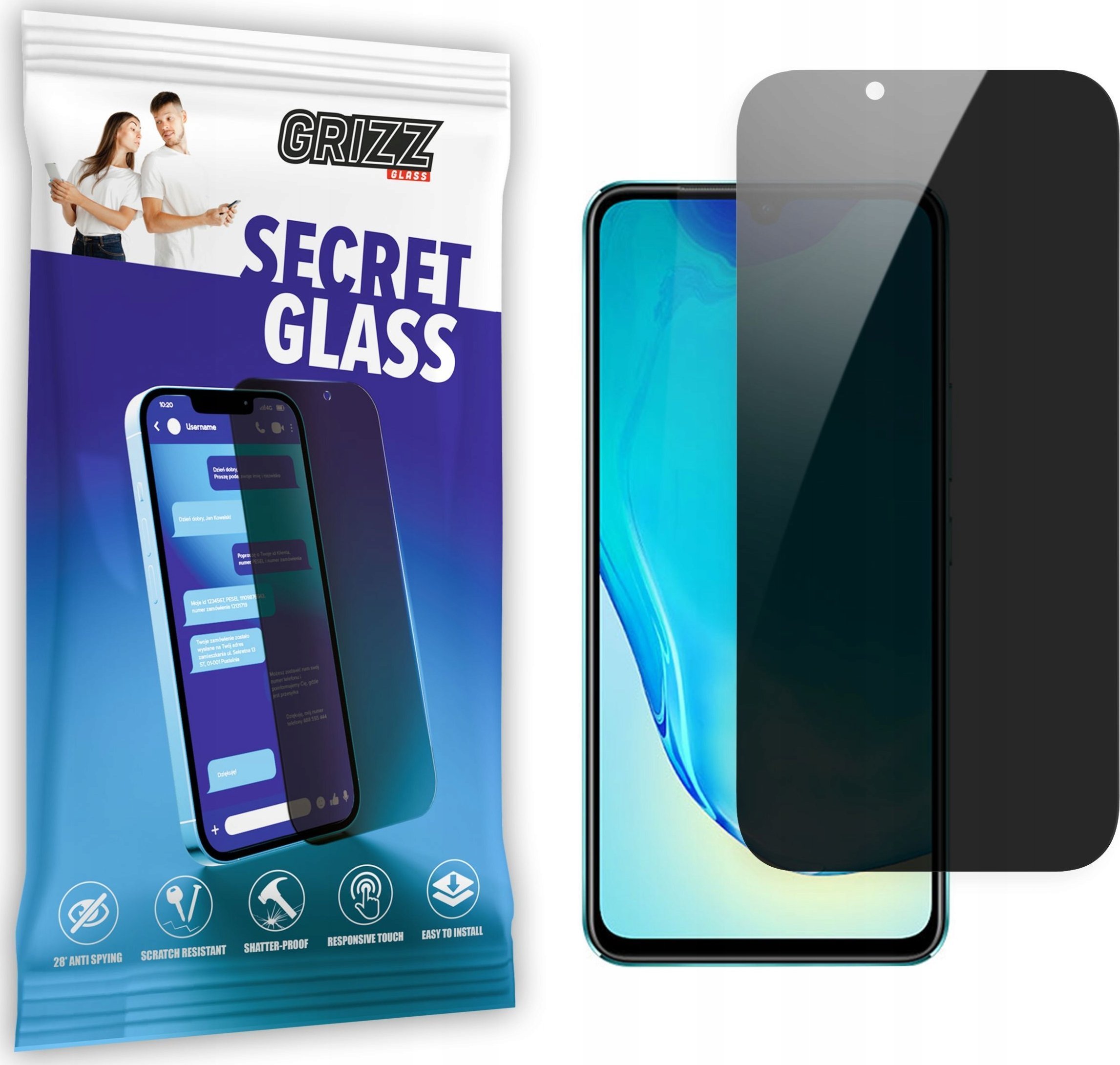 GrizzGlass Szkło prywatyzujące GrizzGlass SecretGlass Vivo V25 5G