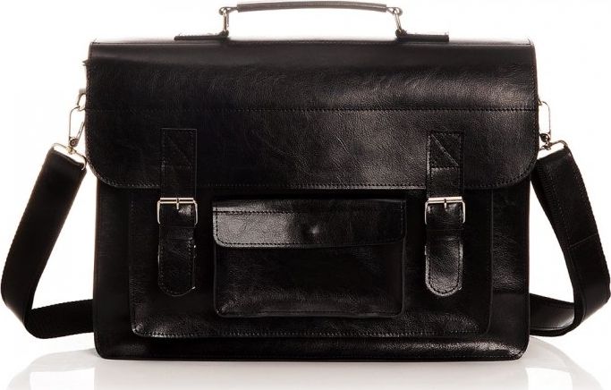 Solome CZARNA SKÓRZANA TORBA LISTONOSZKA NA RAMIĘ SOLOME