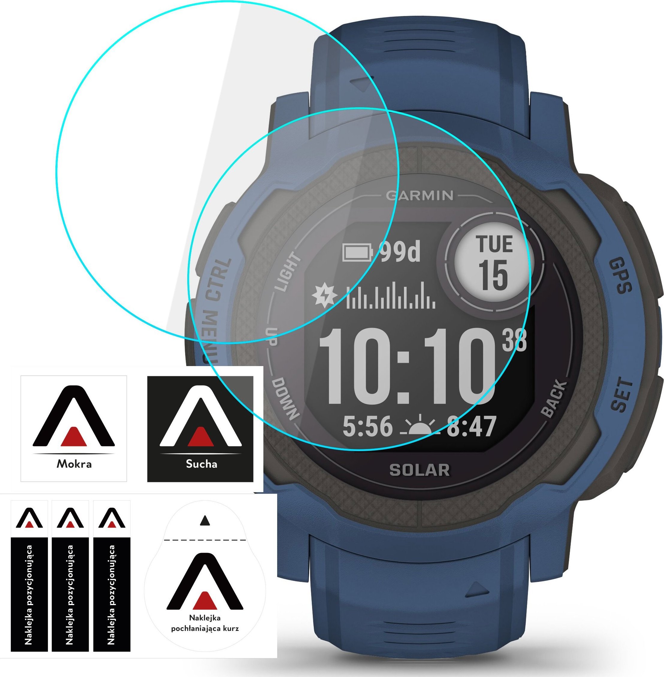 Alogy 2x Szkło Hartowane do Garmin Instinct 2 / Tactical ochronne na smartwatch Alogy Screen Protector Watch+