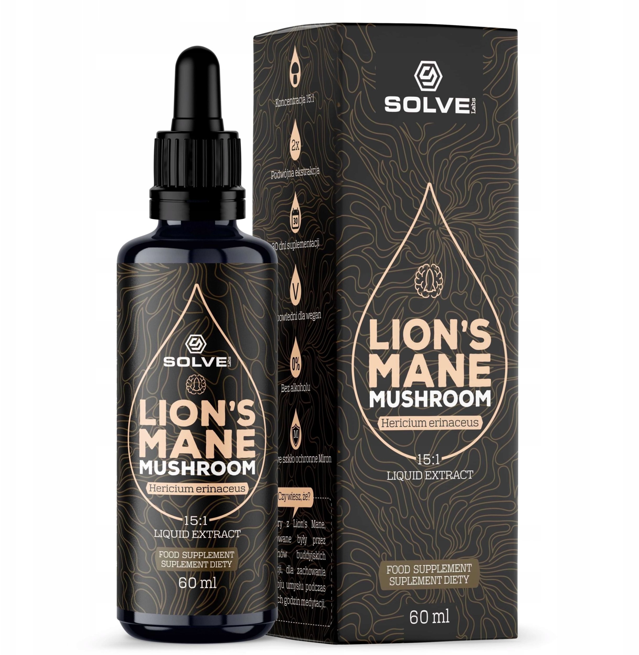 Solve Labs Soplówka jeżowata (Lion's mane) w kroplach 60ML one size