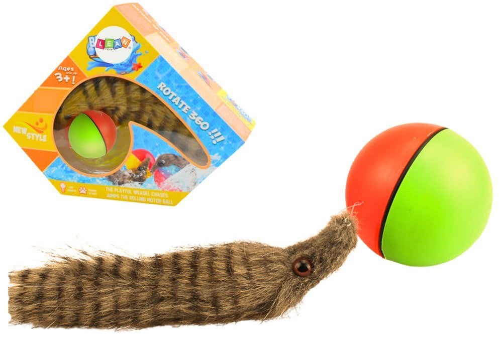 Piłka z Puszystą Fretką Ogon Zabawka Interaktywna Do Kąpieli