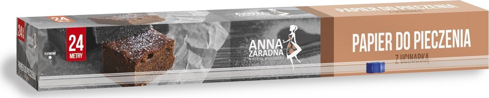 Stella ANNA ZARADNA Papier do pieczenia brązowy 24m opakowanie z ucinarką