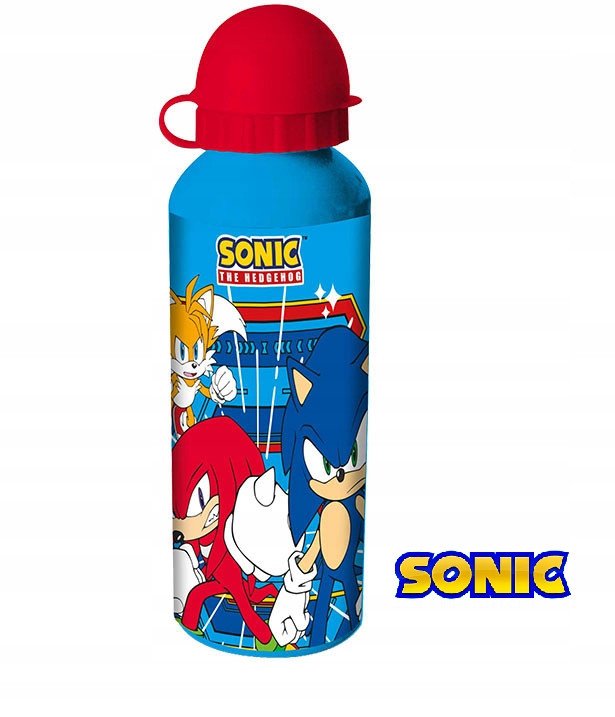 Butelka aluminiowa / bidon / korek niekapek / Sonic / czerwony
