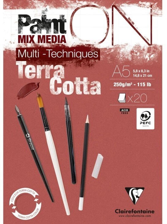 Paint-On Blok A5 250gram Terra Cotta, 20 ark, Toplimet