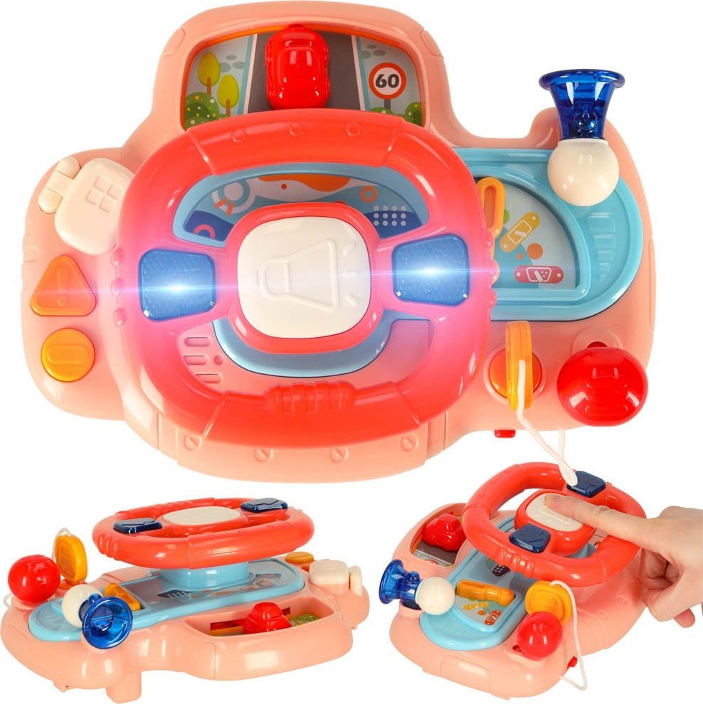 Zabawka interaktywna kierownica dla dzieci symulator muzyka dźwięki różowa Kik sp. z o.o. sp. k.