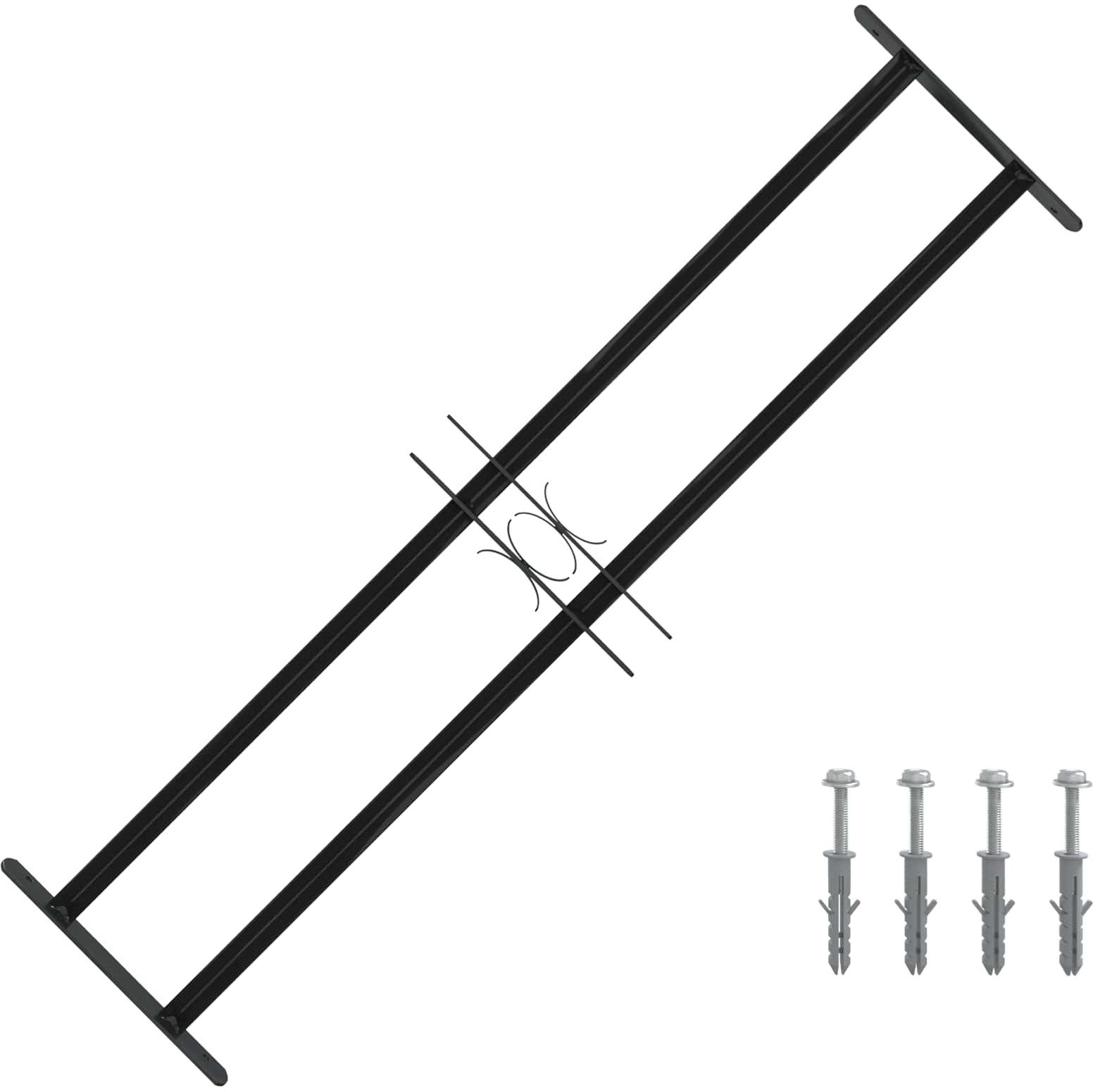 vidaXL Kratka okienna czarna stal proszkowo malowana 115 x 30 cm