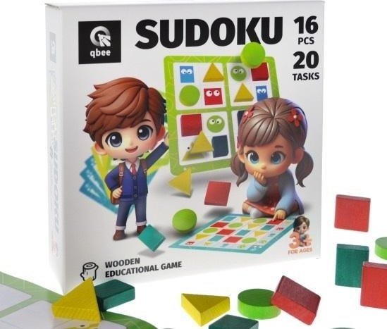 Dra drewniana Sudoku geometryczne 16el