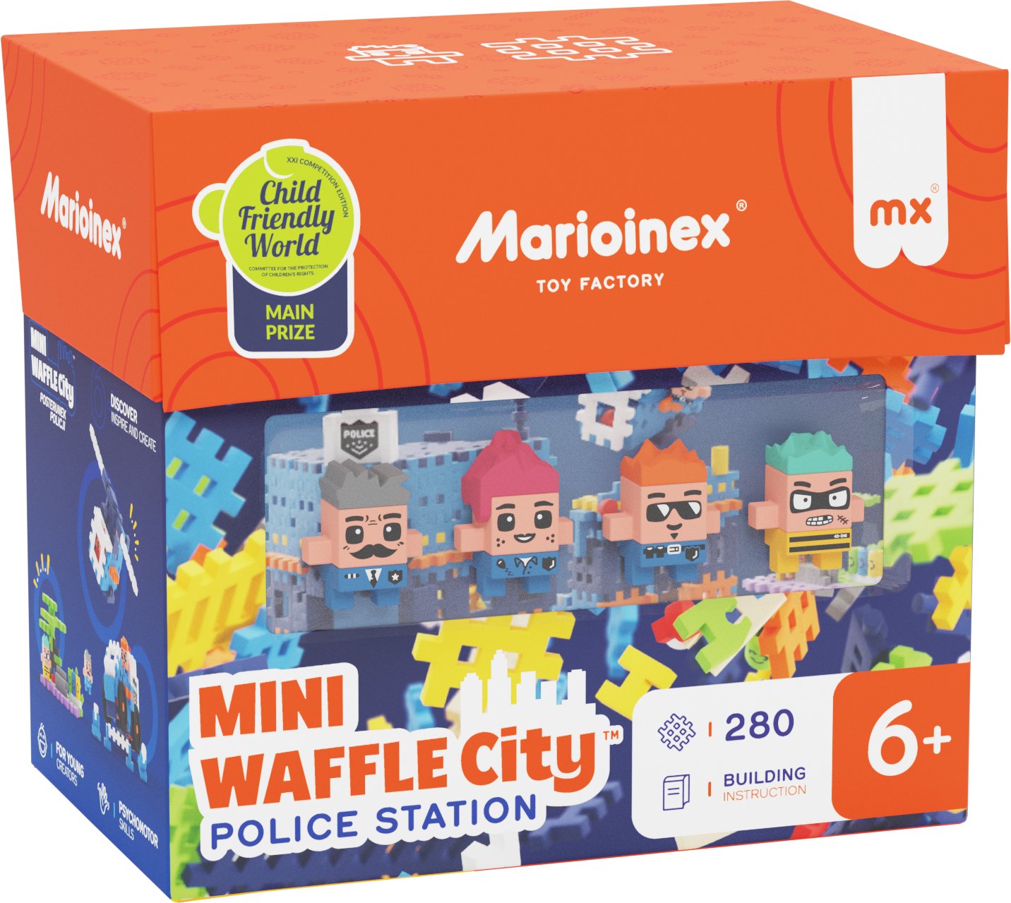 Marioinex Klocki konstrukcyjne Waffle mini - Posterunek policji