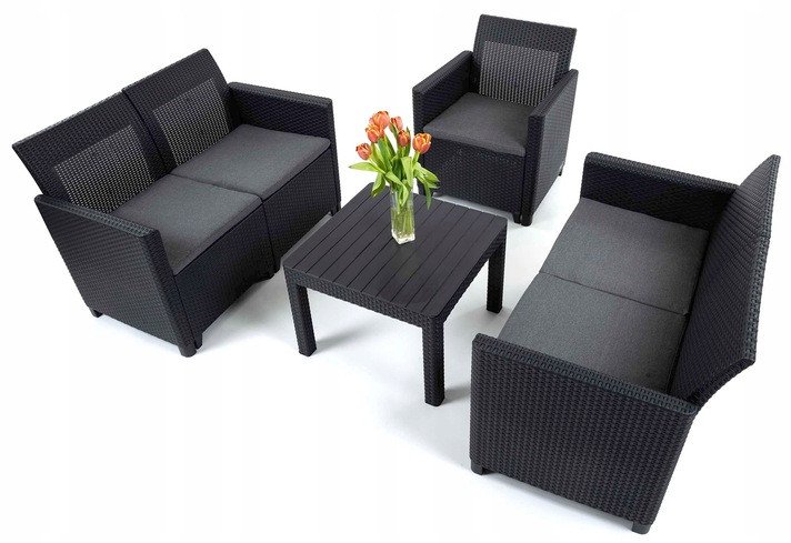 Zestaw wypoczynkowy Marie 3-set Classic dla 5 osób grafitowy